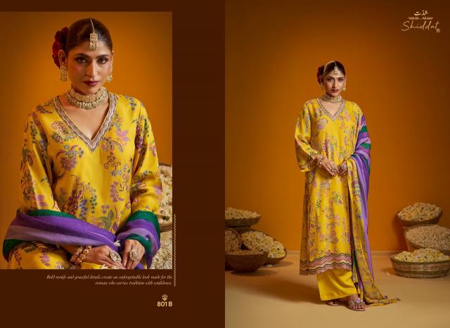 Shiddat bell rose 801 crepe dress material wholesale